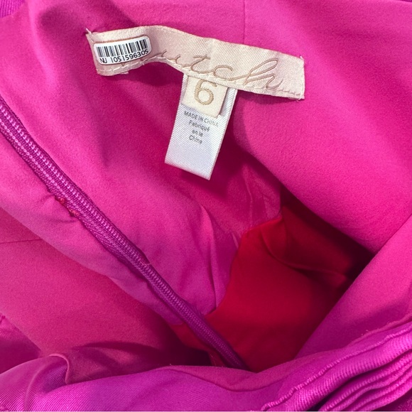 Hutch Serena Pink and Red Colorblock Bow Mini Dress Holiday Party Cocktail - Picture 6 of 10